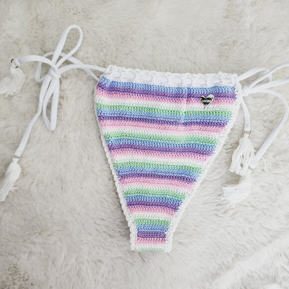 NWT Capittana Trinidad Crochet Rainbow Knit String Bikini Swim Bottom - Picture 7 of 10